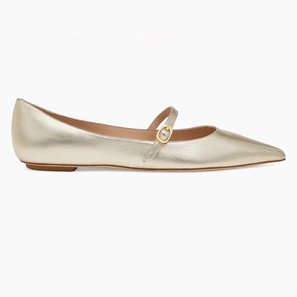 STUART WEITZMAN NWT
Emilia Gold Metallic Mary Jane Ballerina Flats
$395 size 7.5 - Picture 1 of 9